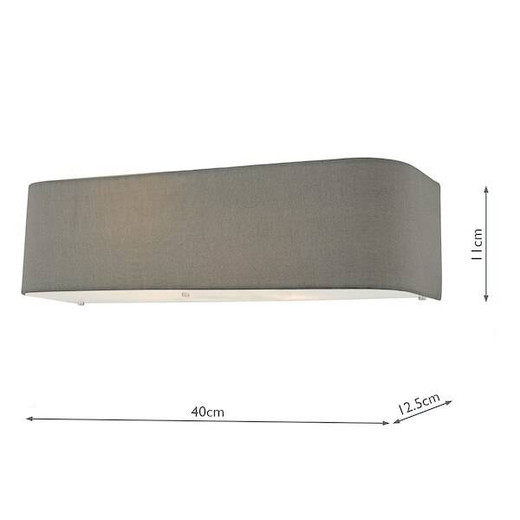 Dar Lighting Ronda 2 Light Grey Faux Silk Shade Wall Light