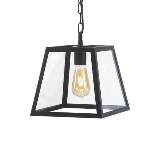 Oaks Lighting Riga Black with Clear Diffuser Pendant Light 