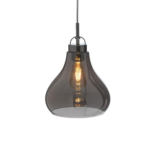 Oaks Lighting Turua Chrome with Smoked Glass Pendant Light 