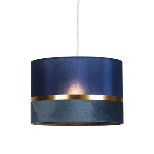 Oaks Lighting Thun Navy with Gold Band Drum Easy Fit Pendant Light 
