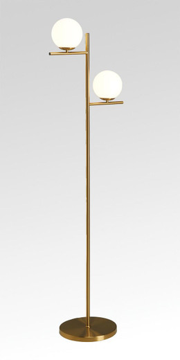 Oaks Lighting Britley 2 Light Polished Brass with Opaque Shades Floor Lamp 