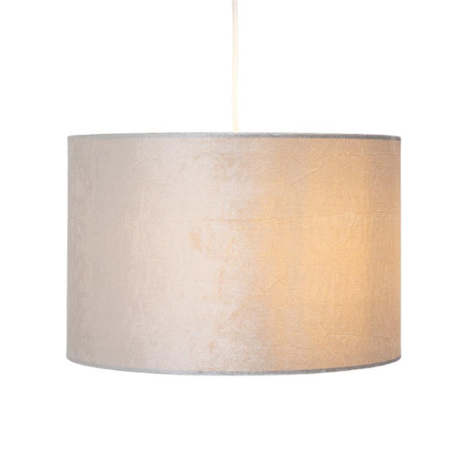 Oaks Lighting Velvet Soft Grey 35cm Drum Shade Only 