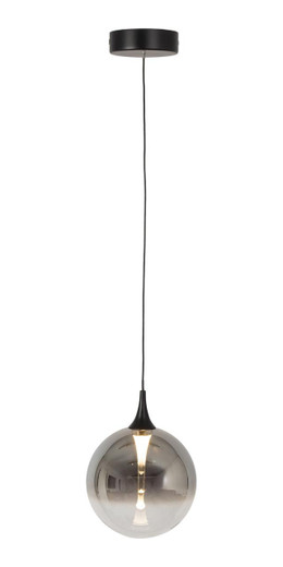 Oaks Lighting Kadina Black with Smoked Glass LED Pendant Light 