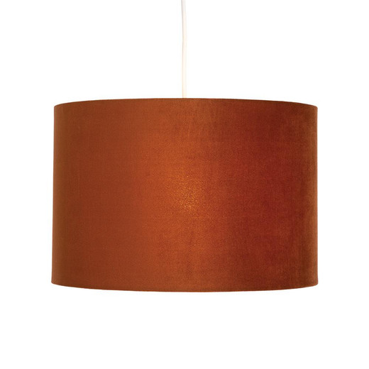 Oaks Lighting Velvet Orange 40cm Drum Shade Only 