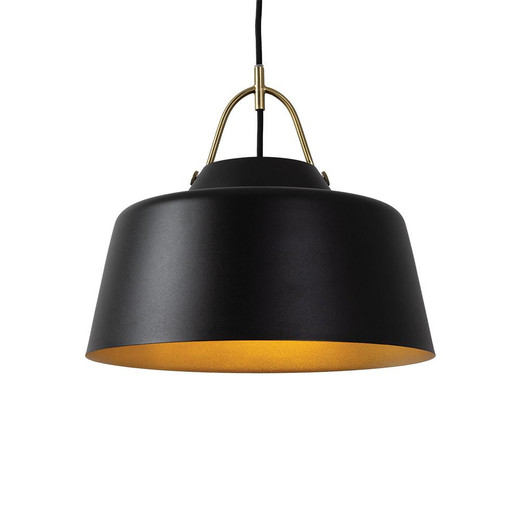 Oaks Lighting Clermont Black Metal with Gold Inner Shade Pendant Light 