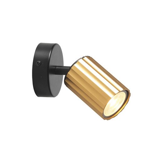 Oaks Lighting Sanson Gold and Black Adjustable Wall Spotlight 