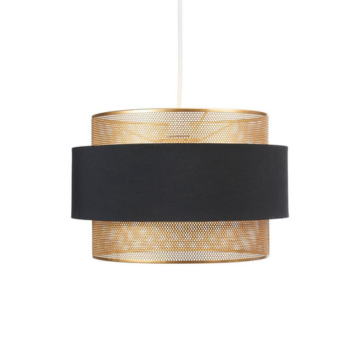 Oaks Lighting Loburn Black and Gold 30cm Easy Fit Pendant Light 