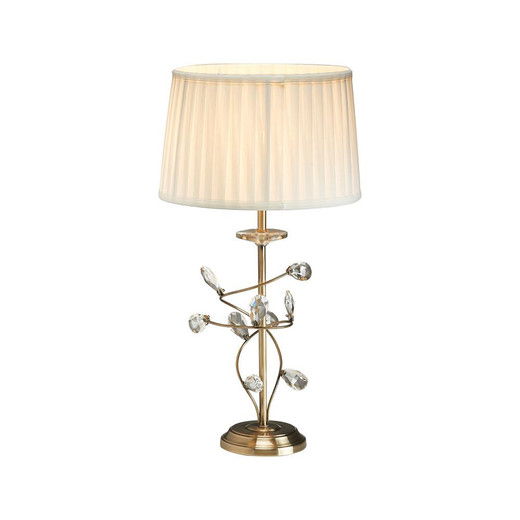Oaks Lighting Brook Antique Brass with Cream Shade Table Lamp 