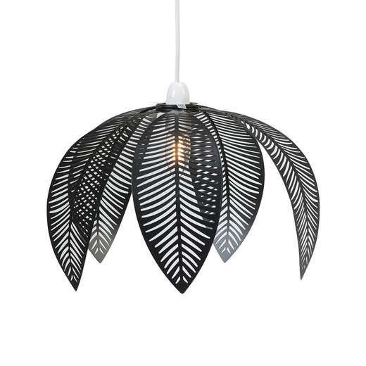 Oaks Lighting Palm Black Leaves Easy Fit Pendant Light 