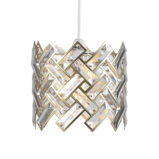 Oaks Lighting Kaihu Matt Gold with Clear Acrylic Shade Easy Fit Pendant Light 