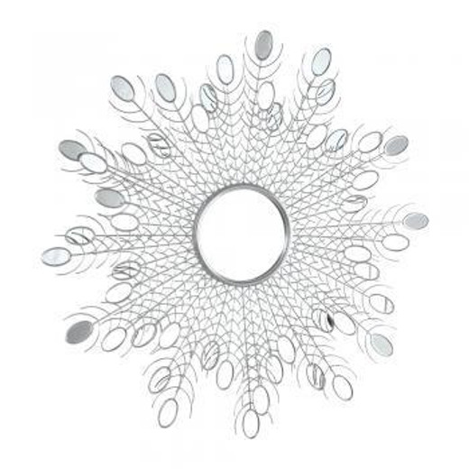 Oaks Lighting Round Peacock Tail Champagne Silver Mirror 