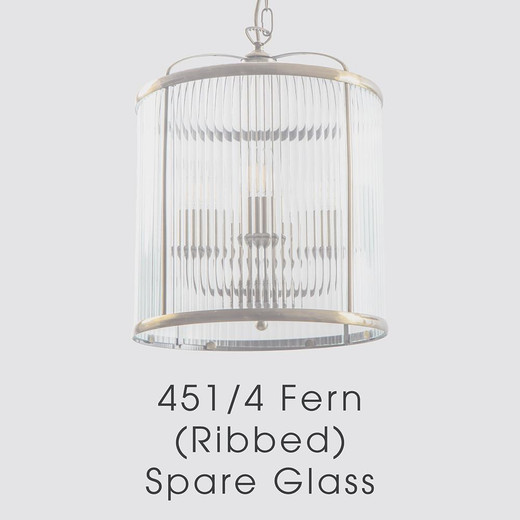 Oaks Lighting Fern 4 Light Pendant Lantern Ribbed Glass Replacement Only 