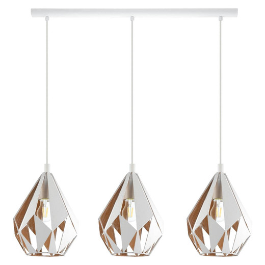 Eglo Lighting Carlton 3 Light White and Gold Bar Pendant Light