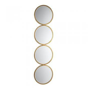 Oaks Lighting Round Long Mirror Antique Gold Mirror 