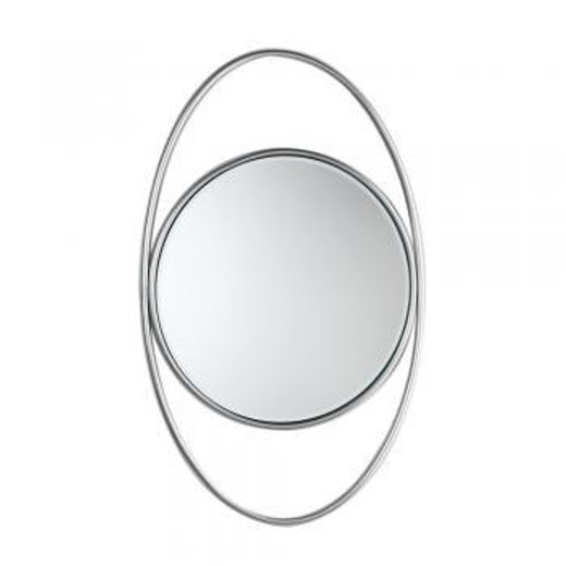 Oaks Lighting Round Oval Mirror Antique Chrome Mirror 