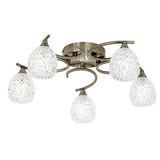 Endon Lighting Boyer 5 Light Antique Brass Semi-Flush Ceiling Light - Clearance  Endon Lighting Boyer 5 Light Antique Brass Semi-Flush Ceiling Light - Clearance