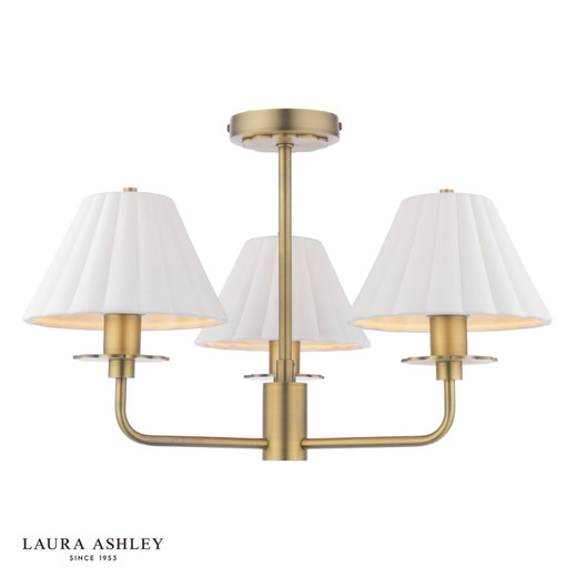 Mixbury 3 Light Matt Antique Brass with White Ceramic Shades Pendant Light