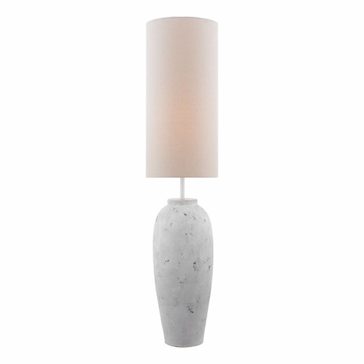 Roetta Fresh White with Natural Shade Floor Lamp