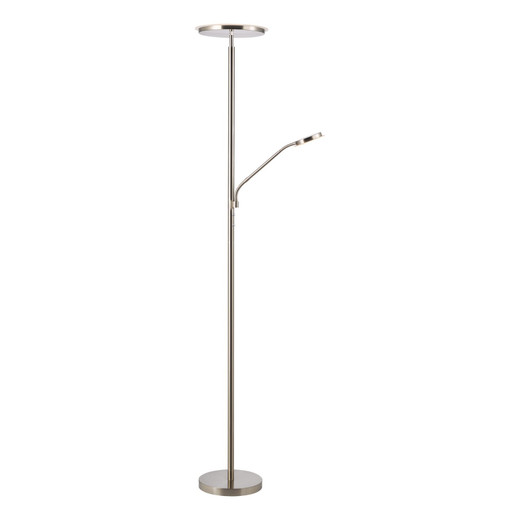 Kamika Mother & Child 2 Light Satin Chrome with Adjustable LED Floor Lamp
