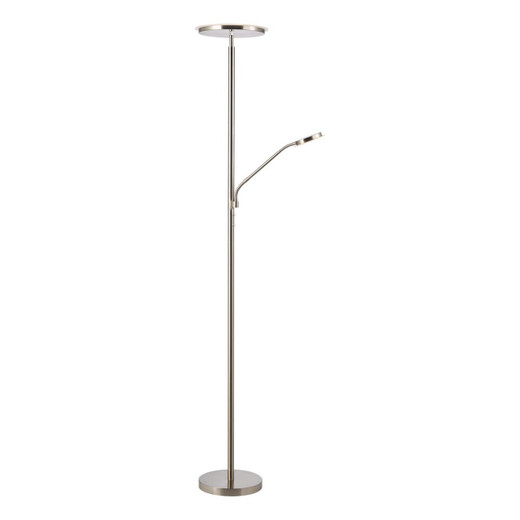 Dar Lighting Kamika Mother & Child 2 Light Satin Chrome with Adjustable LED Floor Lamp 