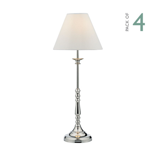 Blenheim 4 Pack Polished Nickel with Ivory Shade Table Lamp