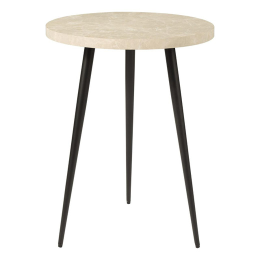 Dar Lighting Nusa Grey Marble Effect and Matt Black Side Table 