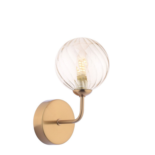 Feya Antique Bronze with Twisted Amber Diffuser Wall Light