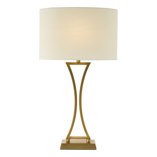Oporto Aged Brass with Ivory Shade Table Lamp