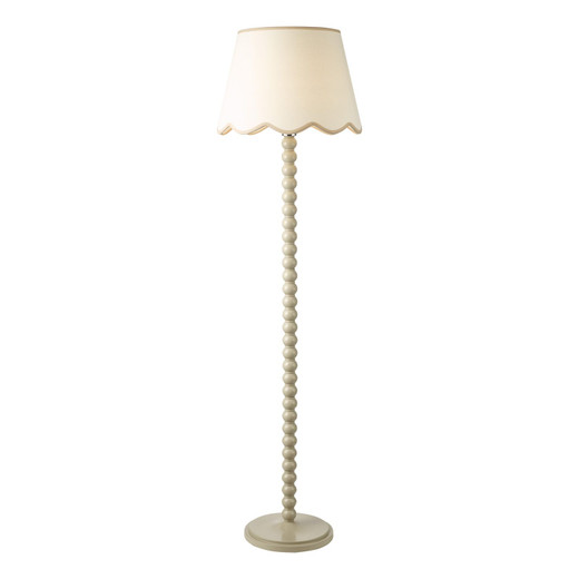Spool Taupe with Natural and Taupe Shade Floor Lamp