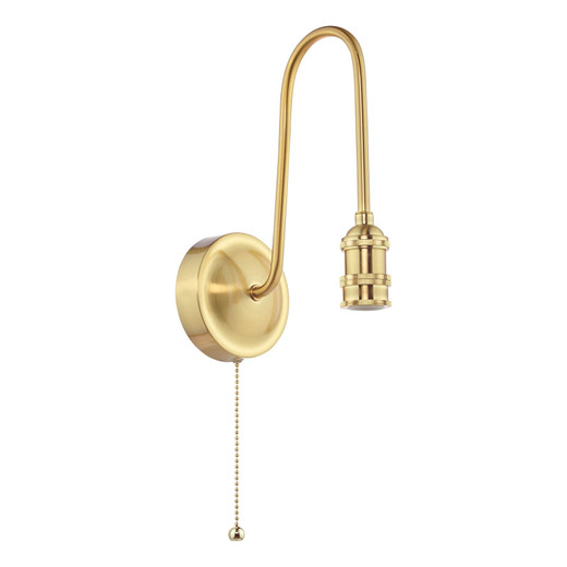 Tall Natural Brass Bracket Only Wall Light