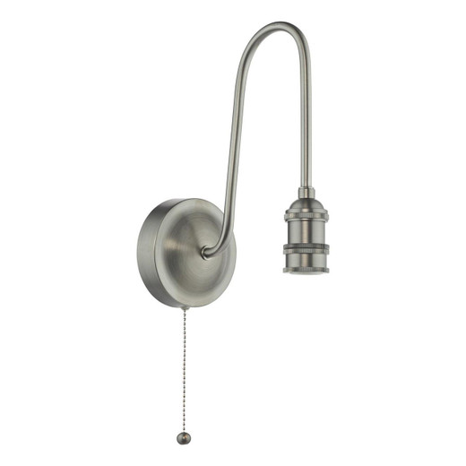 Dar Lighting Tall Antique Chrome Bracket Only Wall Light 