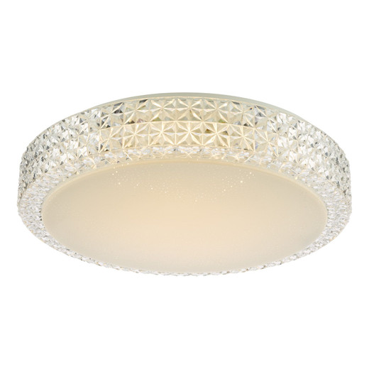 Liana Clear Faceted Acrylic Shade with Dimmable LED Flush Ceiling Light