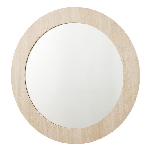 Dar Lighting Ioana Travertine Effect 80cm Round Mirror 