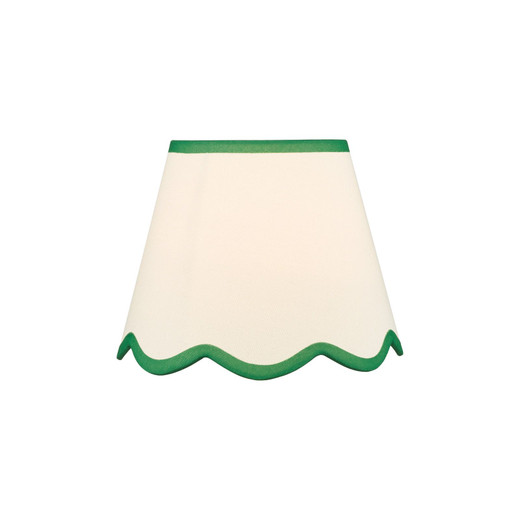 Poma Natural Linen and Green Scalloped Table Lamp Shade Only
