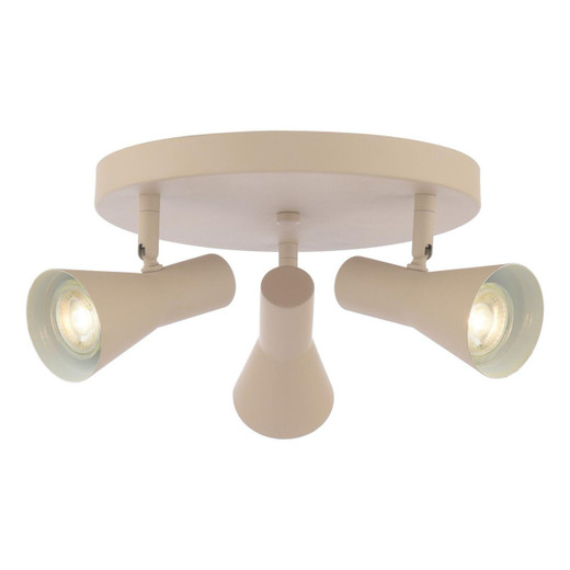 Dar Lighting Arnel 3 Light Satin Taupe Adjustable Plate Ceiling Spotlight 