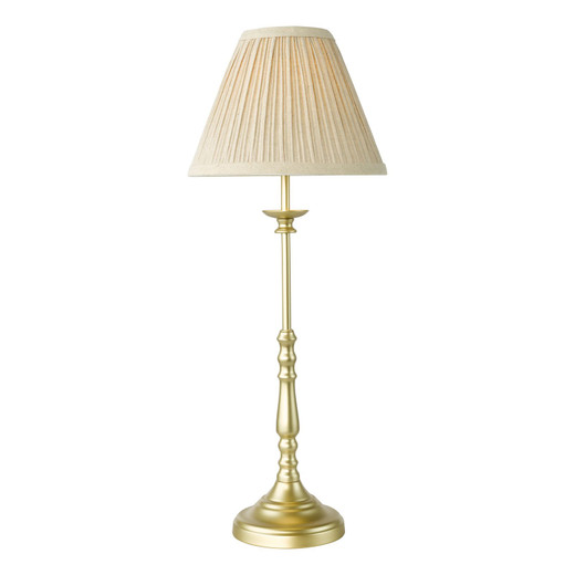 Judy Satin Gold with Natural Shade Table Lamp