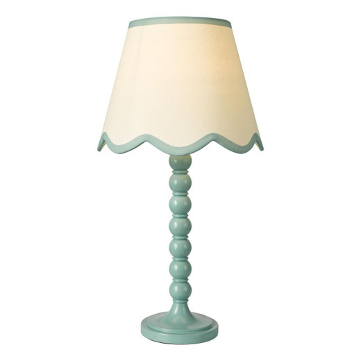 Dar Lighting Spool Blue with Natural and Teal Shade Table Lamp 