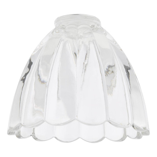 Dar Lighting Glass Clear Scalloped Bell Shade Easy Fit Pendant Light 