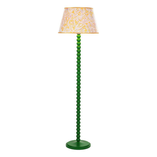Dar Lighting Spool Green with Yellow Marble Shade Floor Lamp 