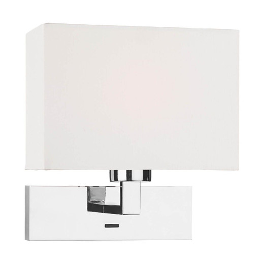 Dar Lighting Modena Polished Chrome with Ivory Shade Wall Light 