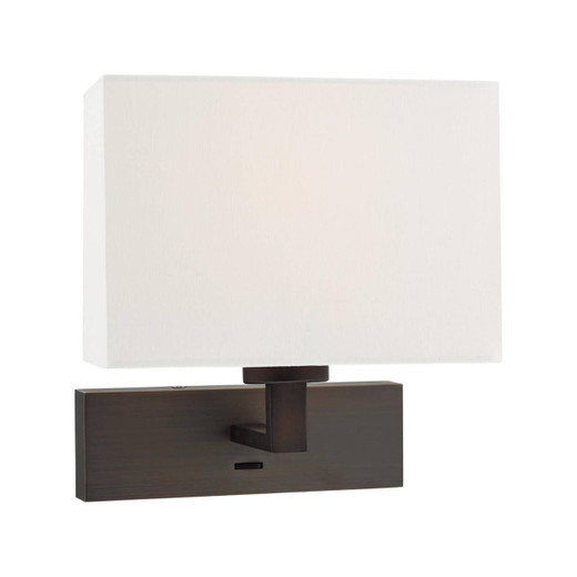 Dar Lighting Modena Brushed Bronze with Ivory Shade Wall Light 
