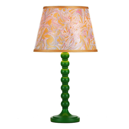 Dar Lighting Spool Green with Yellow Marble Shade Table Lamp 