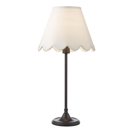 Dar Lighting Padme Matt Black with Ivory Shade Table Lamp 