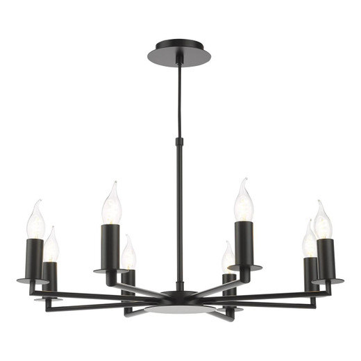 Dar Lighting Tyler 8 Light Matt Black Chandelier 