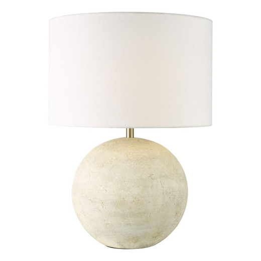 Dar Lighting Havana Natural Stone Effect with White Shade Table Lamp 