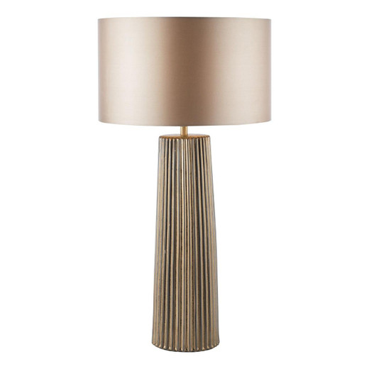 Dar Lighting Myla Ceramic Bronze With Taupe Shade Table Lamp 