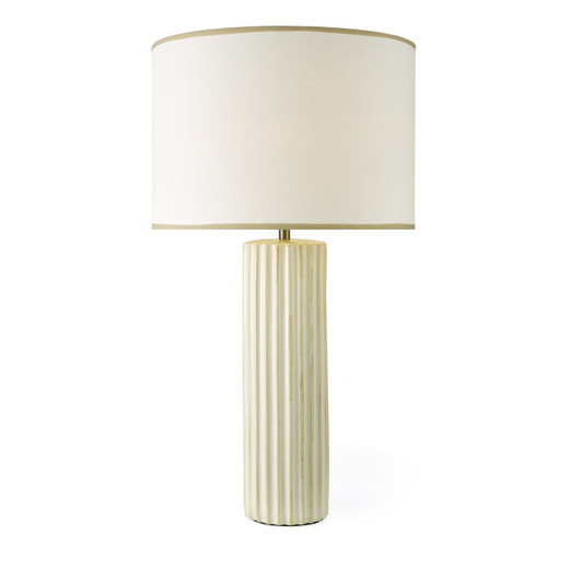 Dar Lighting Idella Taupe with White Shade Table Lamp 