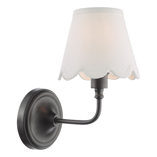 Padme Matt Black with Ivory Shade Wall Light