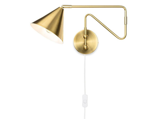 Firstlight Products Plug-In Brushed Brass Adjustable Wall Light 