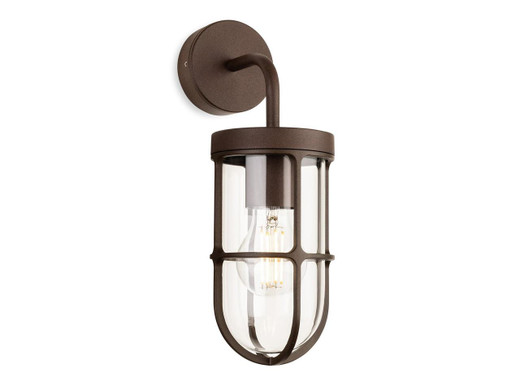 Firstlight Products Bowen Rustic Brown with Clear Glass Wall Light 